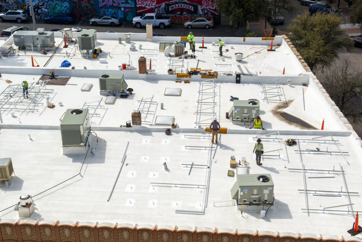 Commercial roof work in Rochester